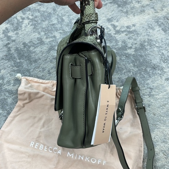 Rebecca Minkoff Green Stella Medium Convertible Backpack In Thyme Leather main image 14